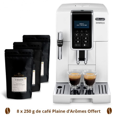 DeLongi DINAMICA Expresso broyeur FEB3535.W - 8x250g de café offert
