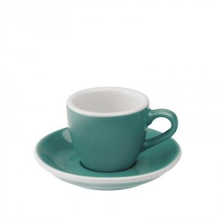 Tasse à Espresso avec soucoupe "Egg Teal" 80 ml de la marque LOVERAMICS - Plaine d'Arômes