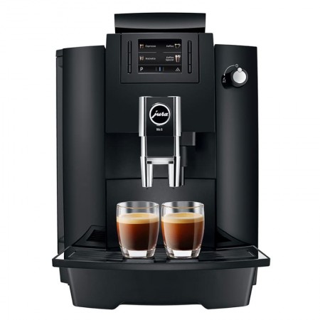 JURA WE6 Expresso broyeur Pro - Piano Black - Vue de face - Plaine d'Arômes