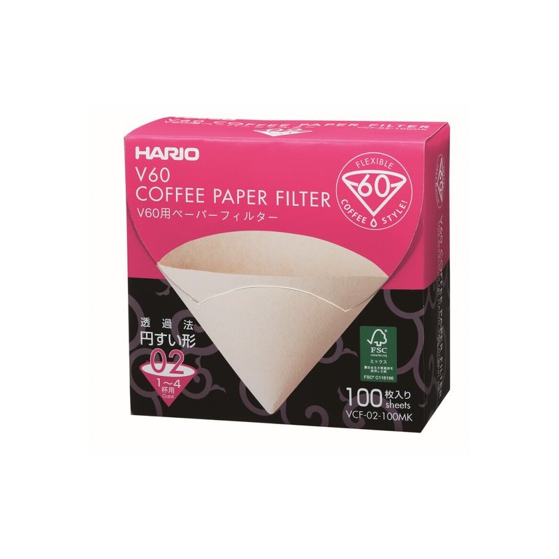 Filtres naturels 1-4 tasses - Boîte de 100 - HARIO