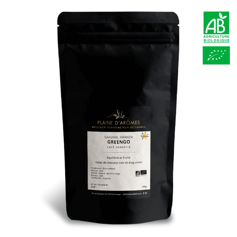 Café Rwanda GREENGO Bio 250g Expresso de Plaine d'Arômes