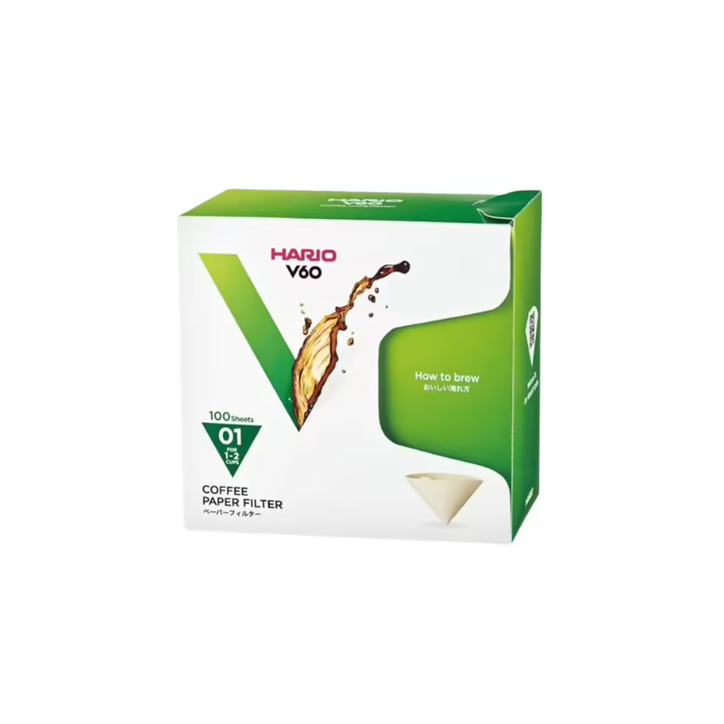 HARIO - Boîte de 100 filtres pour Dripper V60 1-4 tasses | Torréfaction Plaine d'Arômes