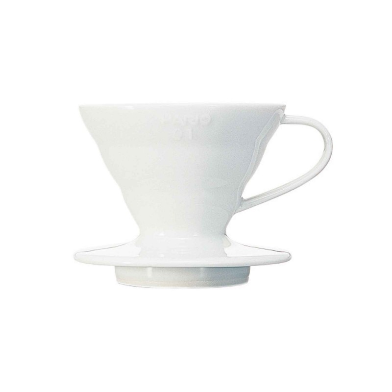 Dripper Hario blanc sur fond blanc