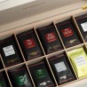 Vue sur l'assortiment des 12 thés et infusions du coffret Palace Dammann Frères