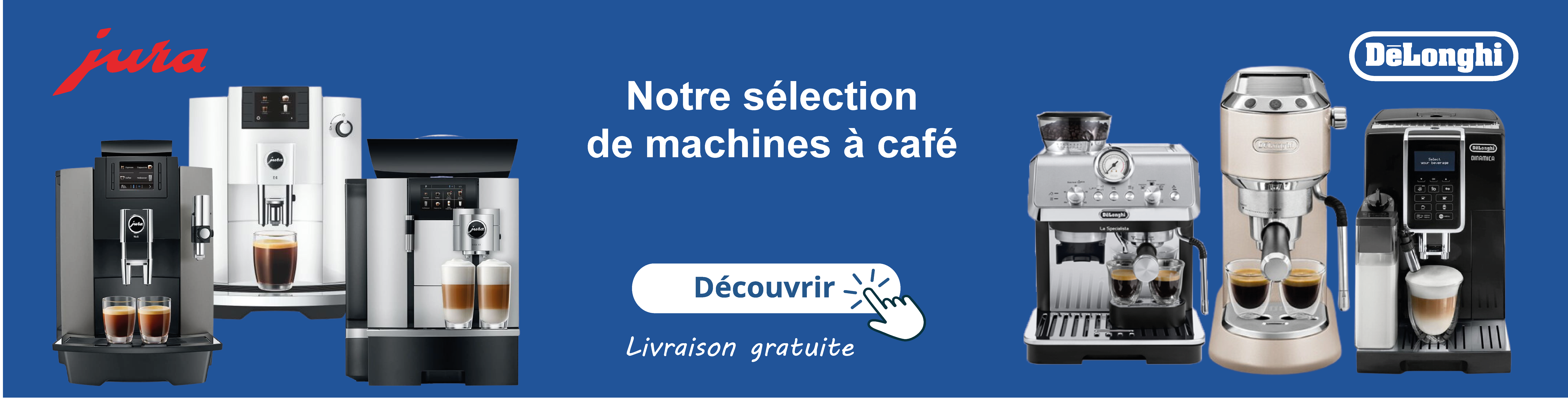Nos machines à cafés jura delonghi et moccamaster